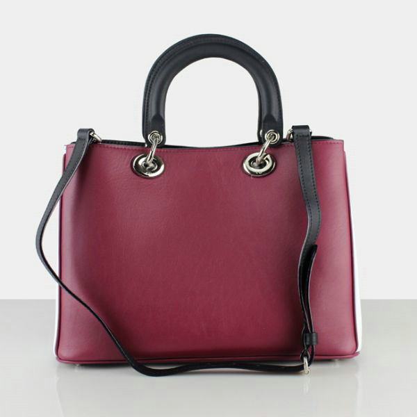 small Christian Dior diorissimo original calfskin leather bag 44374 winered&white&black